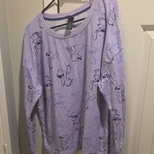 Disney Purple Stitch Pajama Top